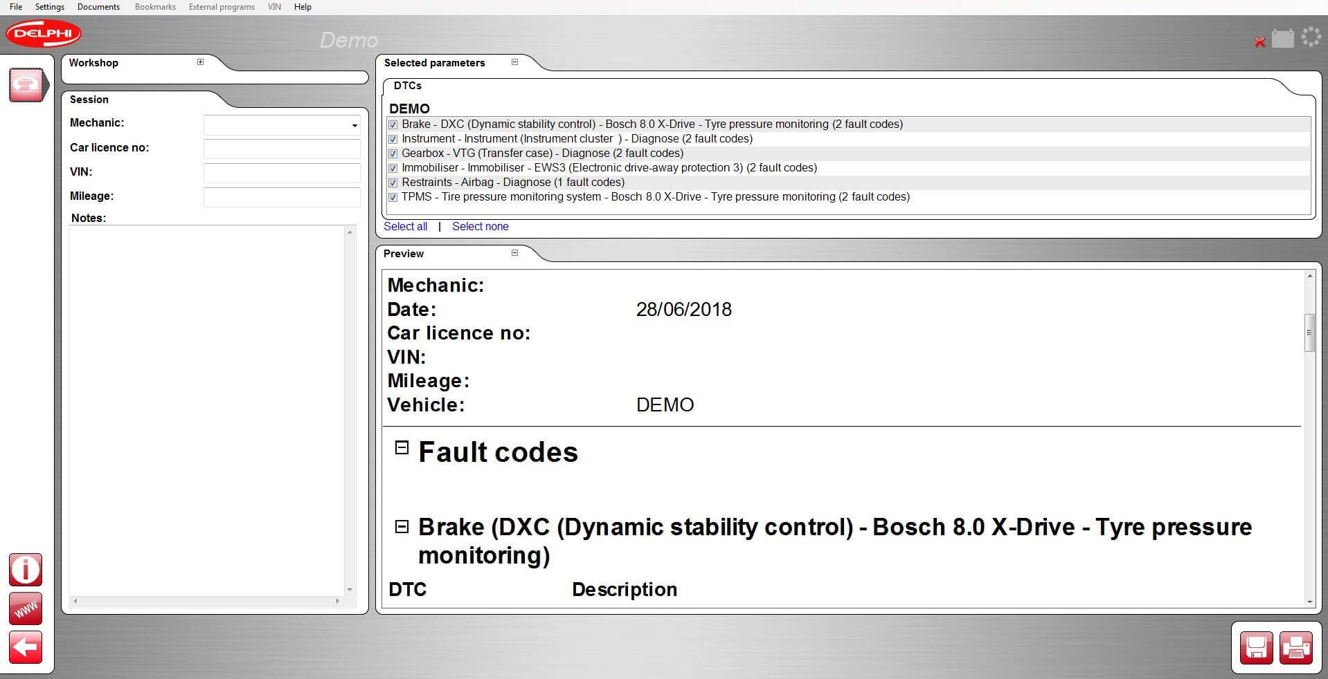 car software capture of report function (2)